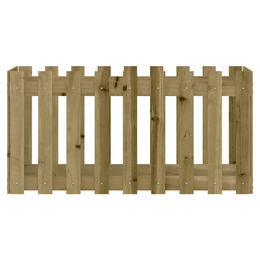 vidaXL Garden Raised Bed with Fence Design 100x50x50 cm Impregnated Wood Pine S0671368520