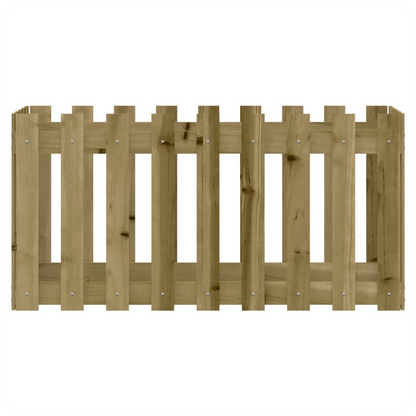 vidaXL Garden Raised Bed with Fence Design 100x50x50 cm Impregnated Wood Pine S0671368520