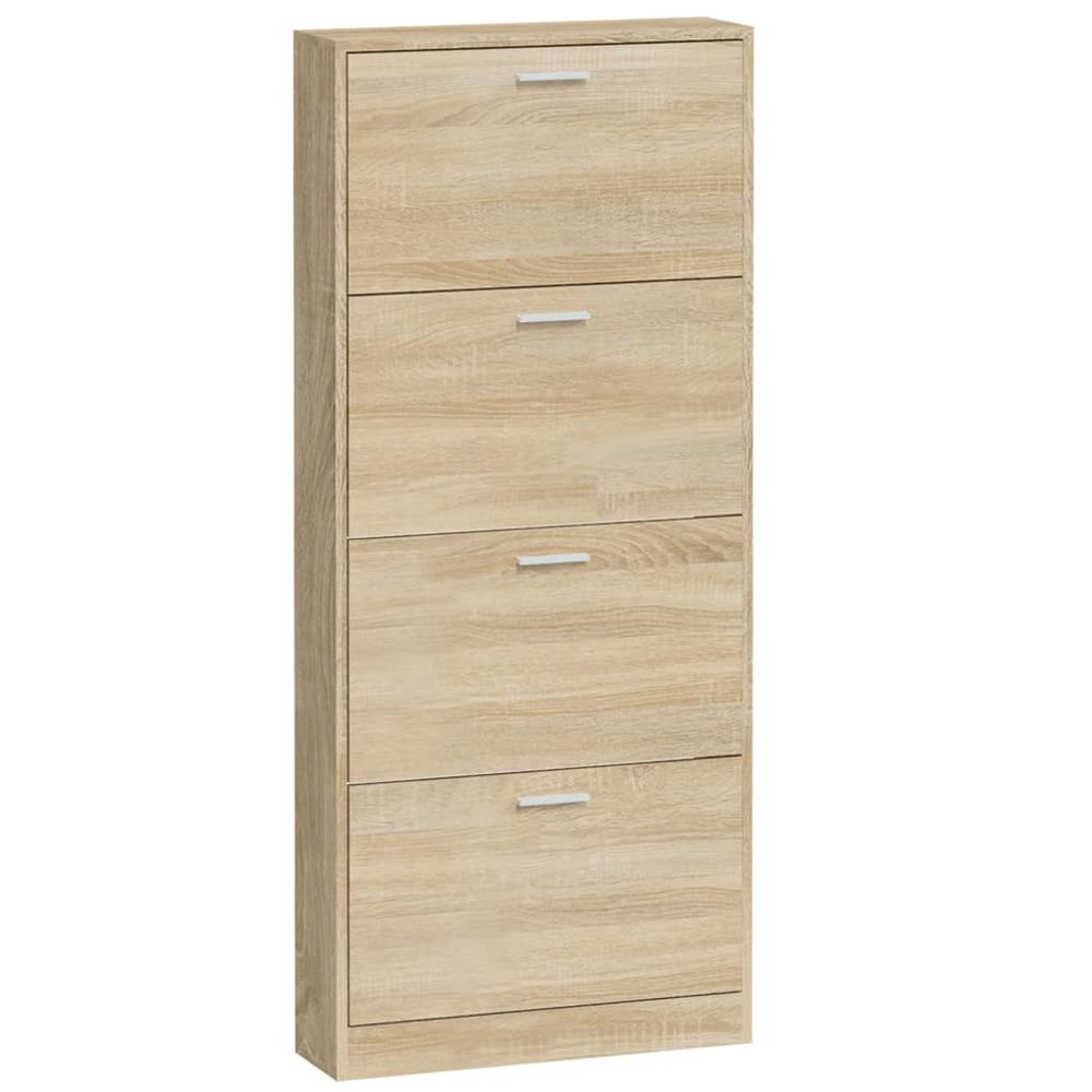 Shoe Cabinet Oak 59x17x150 cm Engineered Wood S0671093572