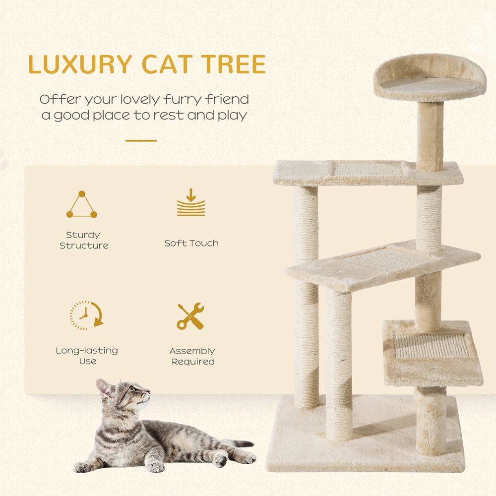 Cat Tree Scratcher Climbing Post Kitten Pets Scratching Furniture Tower Pawhut S0671081200