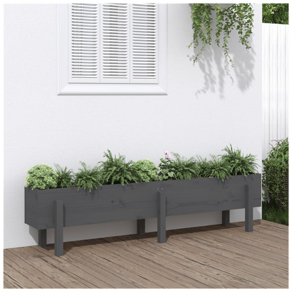 vidaXL Garden Raised Bed Grey 160x30x38 cm Solid Wood Pine S0671357730