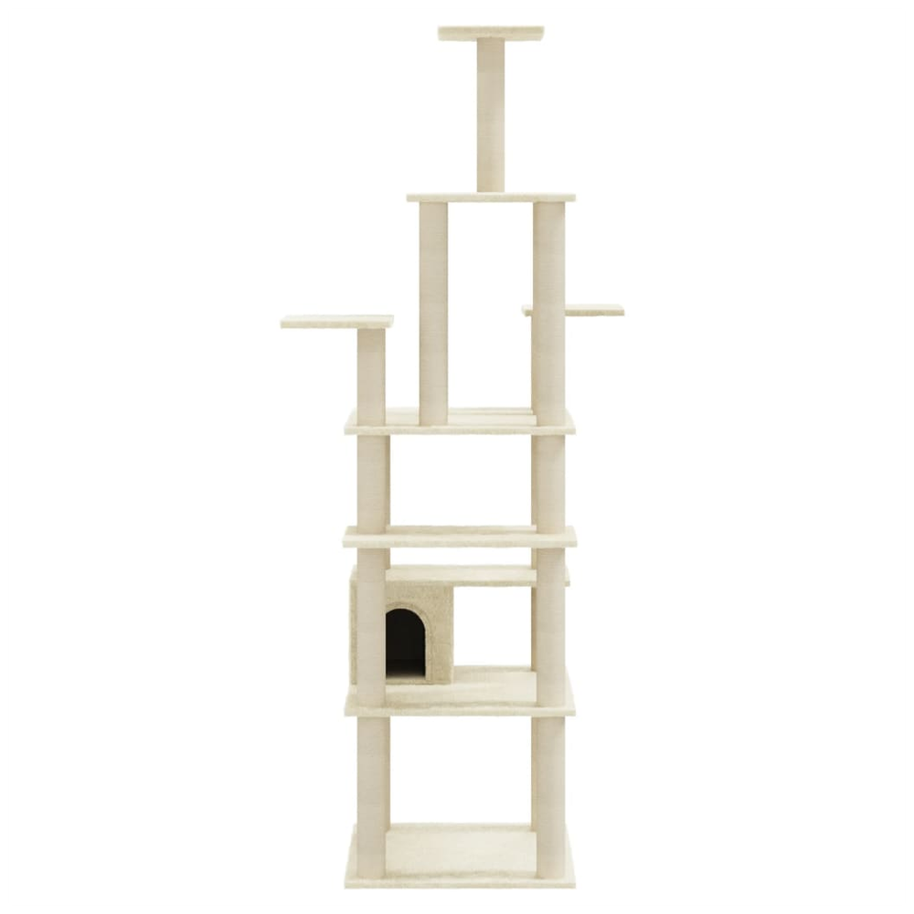 vidaXL Cat Tree with Sisal Scratching Posts Cream 183 cm V067940220