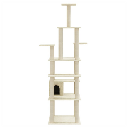 vidaXL Cat Tree with Sisal Scratching Posts Cream 183 cm V067940220