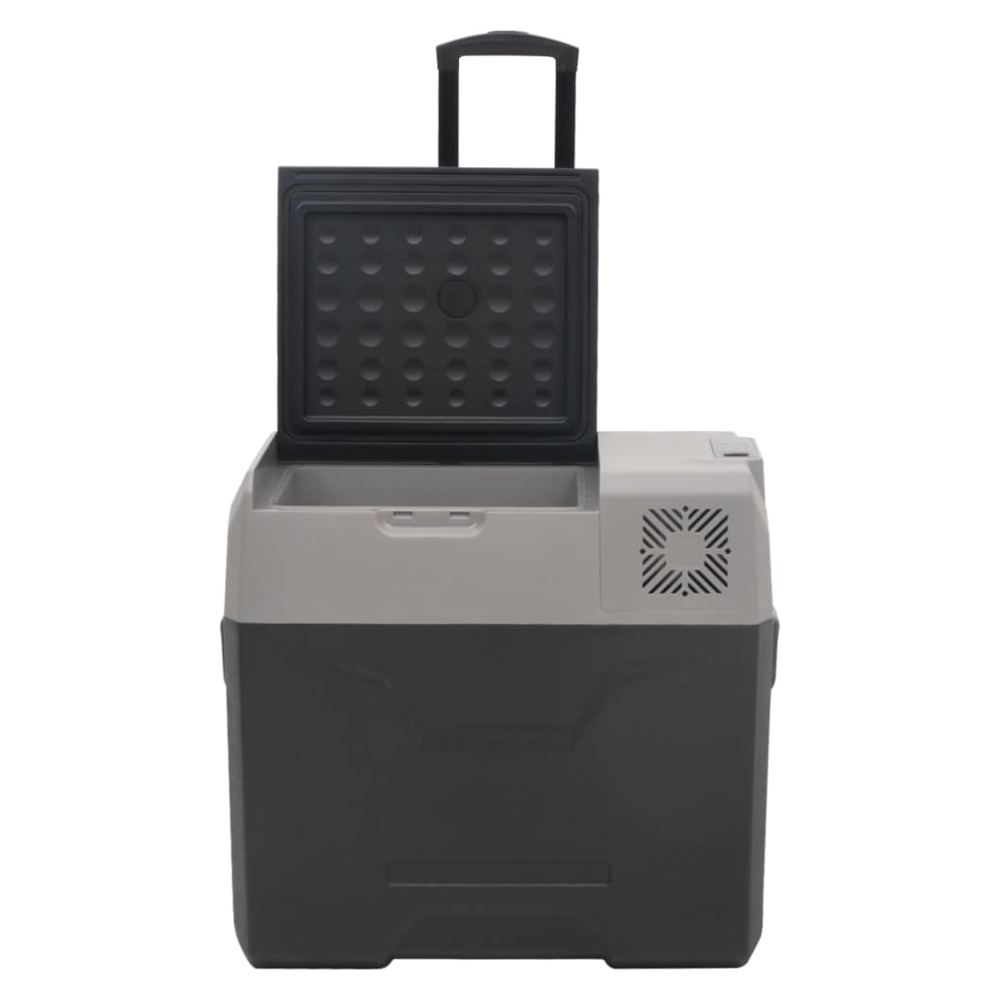 vidaXL Cool Box with Wheel and Handle Black&Grey 50 L Polypropylene S0671211453