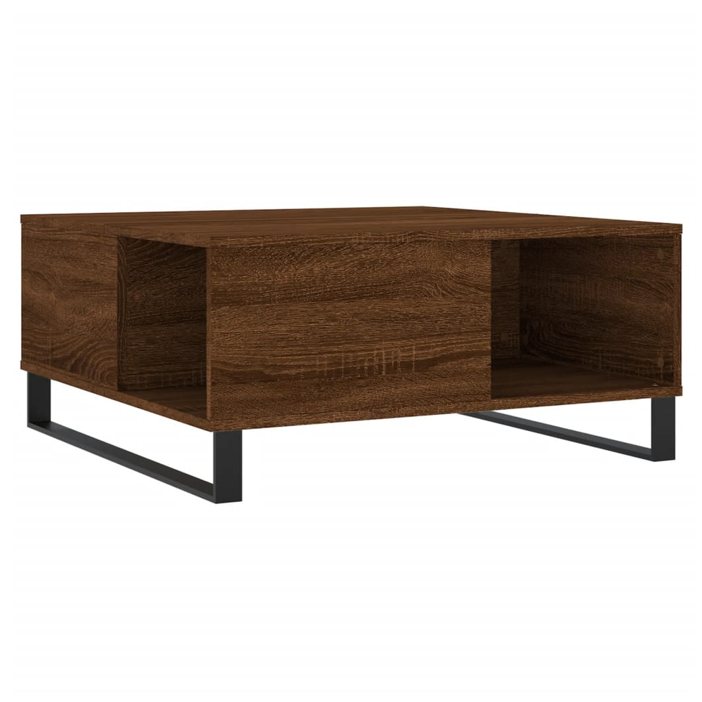 vidaXL Coffee Table Brown Oak 80x80x36.5 cm Engineered Wood S0671256825