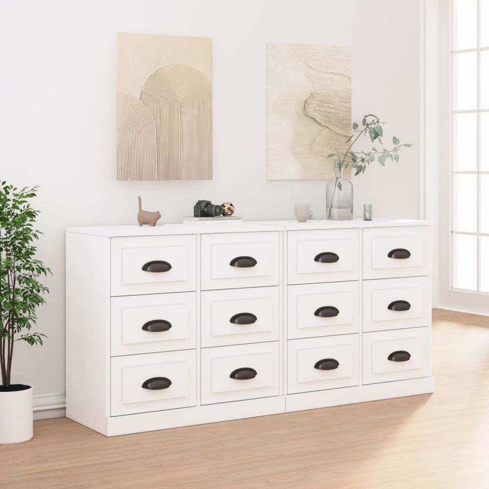 Sideboards 2 pcs White Engineered Wood S0671161241