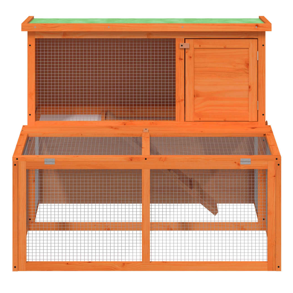 vidaXL Rabbit Hutch Brown 102x90x84.5 cm Solid Wood Pine S0671228855