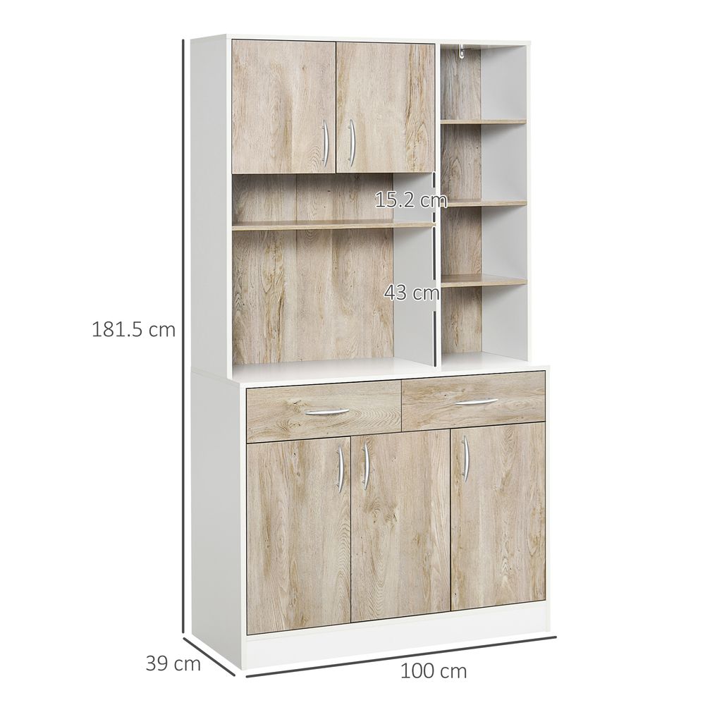 Kitchen Pantry Buffet Server Cabinet Sideboard, Bookcase Drawers 100x39x180cm S0671071479