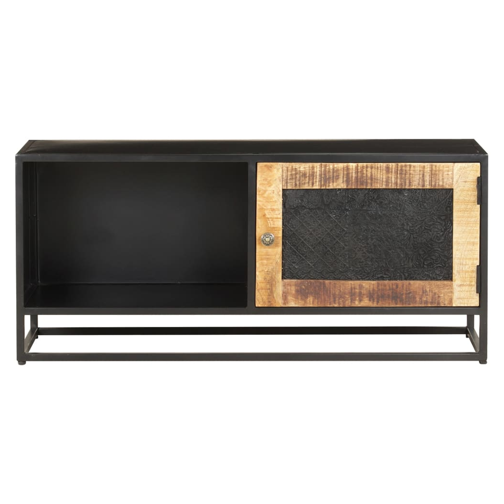 vidaXL TV Cabinet 90x30x40 cm Rough Mango Wood S0671168368