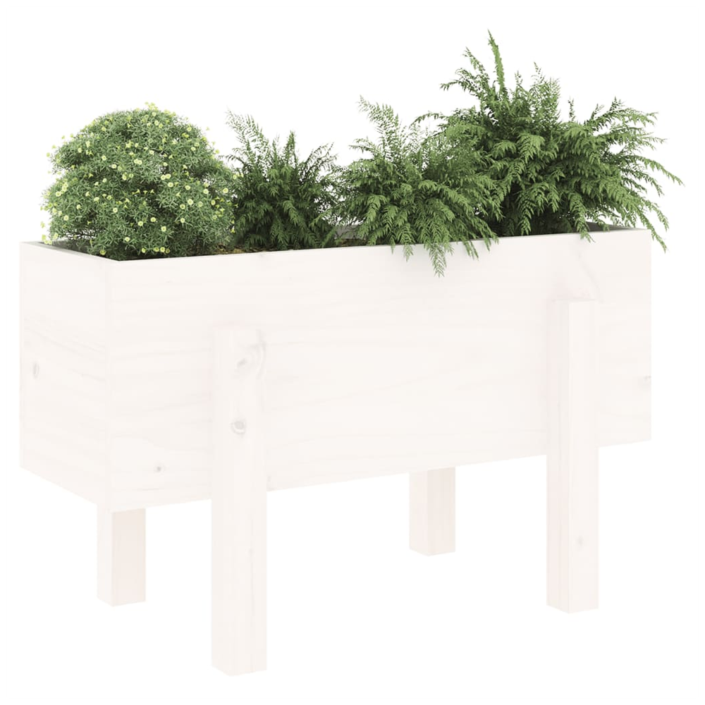 vidaXL Garden Planter White 62x30x38 cm Solid Wood Pine S0671358055