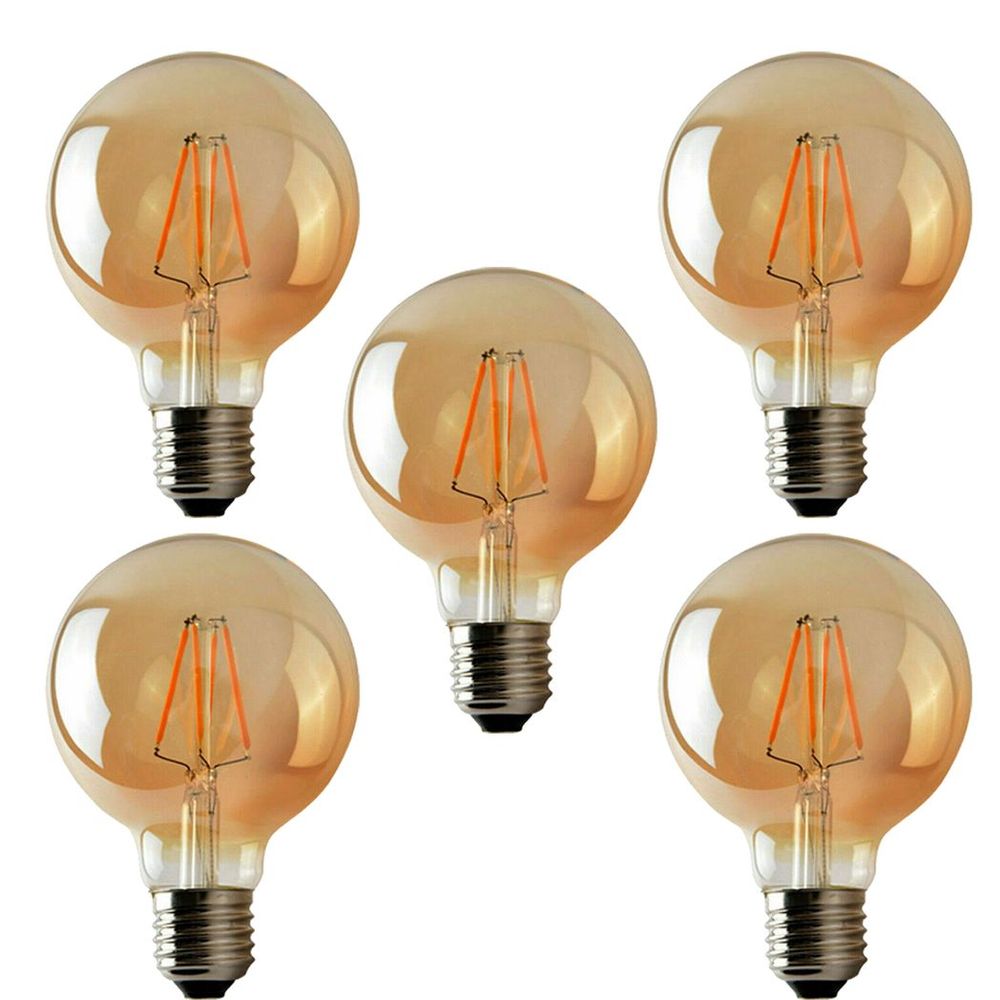 5Pack E27 LED Edison Dimmable Vintage Amber Glass Warm white 2700K Light Bulbs S0671114243