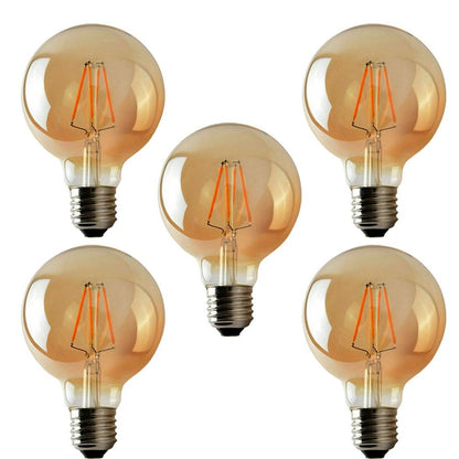 5Pack E27 LED Edison Dimmable Vintage Amber Glass Warm white 2700K Light Bulbs S0671114243