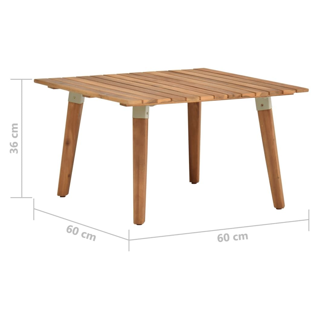 vidaXL Garden Coffee Table 60x60x36 cm Solid Acacia Wood S0671167369