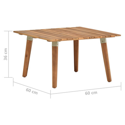 vidaXL Garden Coffee Table 60x60x36 cm Solid Acacia Wood S0671167369