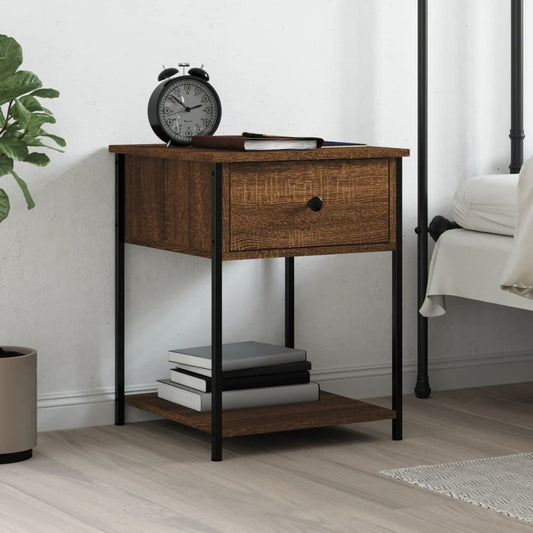 vidaXL Bedside Table Brown Oak 44x45x58 cm Engineered Wood S0671253894