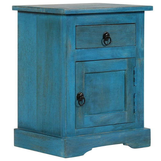 Bedside Table Solid Mango Wood 40x30x50 cm Blue S069791687