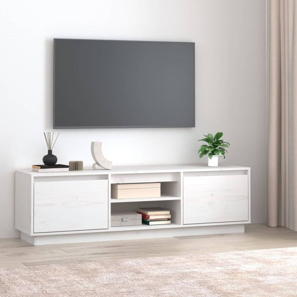 vidaXL TV Cabinet 140x35x40 cm Solid Wood Pine V0671393271