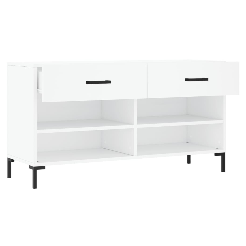 vidaXL Shoe Bench White 102x35x55 cm Engineered Wood S0671258569