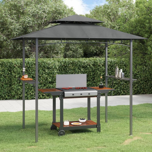 vidaXL BBQ Gazebo with Side Shelves Anthracite 240x150x243 cm Steel S0671168556