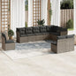 vidaXL 10 Piece Garden Sofa Set with Cushions Grey Poly Rattan S0671428980