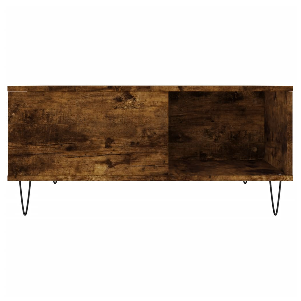 vidaXL Coffee Table Smoked Oak 80x80x36.5 cm Engineered Wood S0671257072