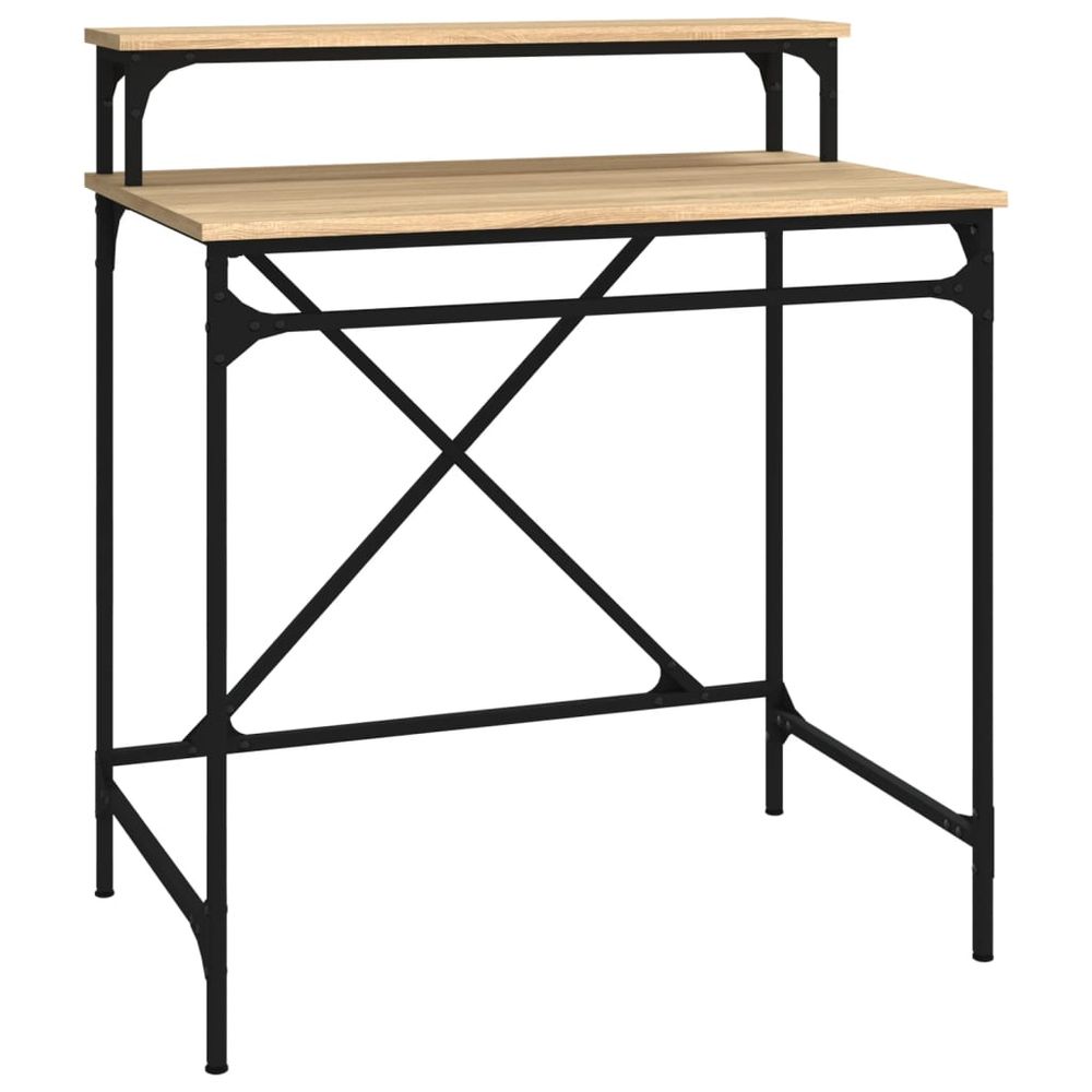 vidaXL Desk Sonoma Oak 80x50x90 cm Engineered Wood and Iron V0671198085