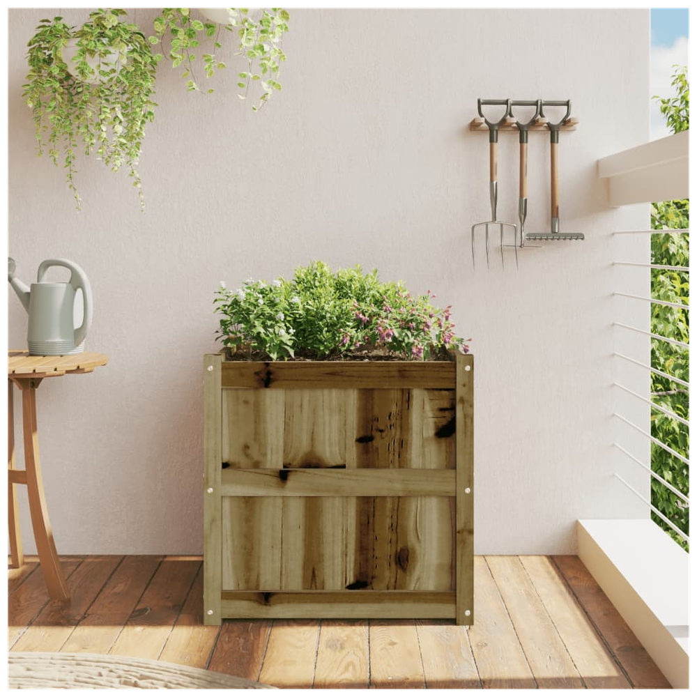 vidaXL Garden Planter 60x60x60 cm Impregnated Wood Pine S0671384883