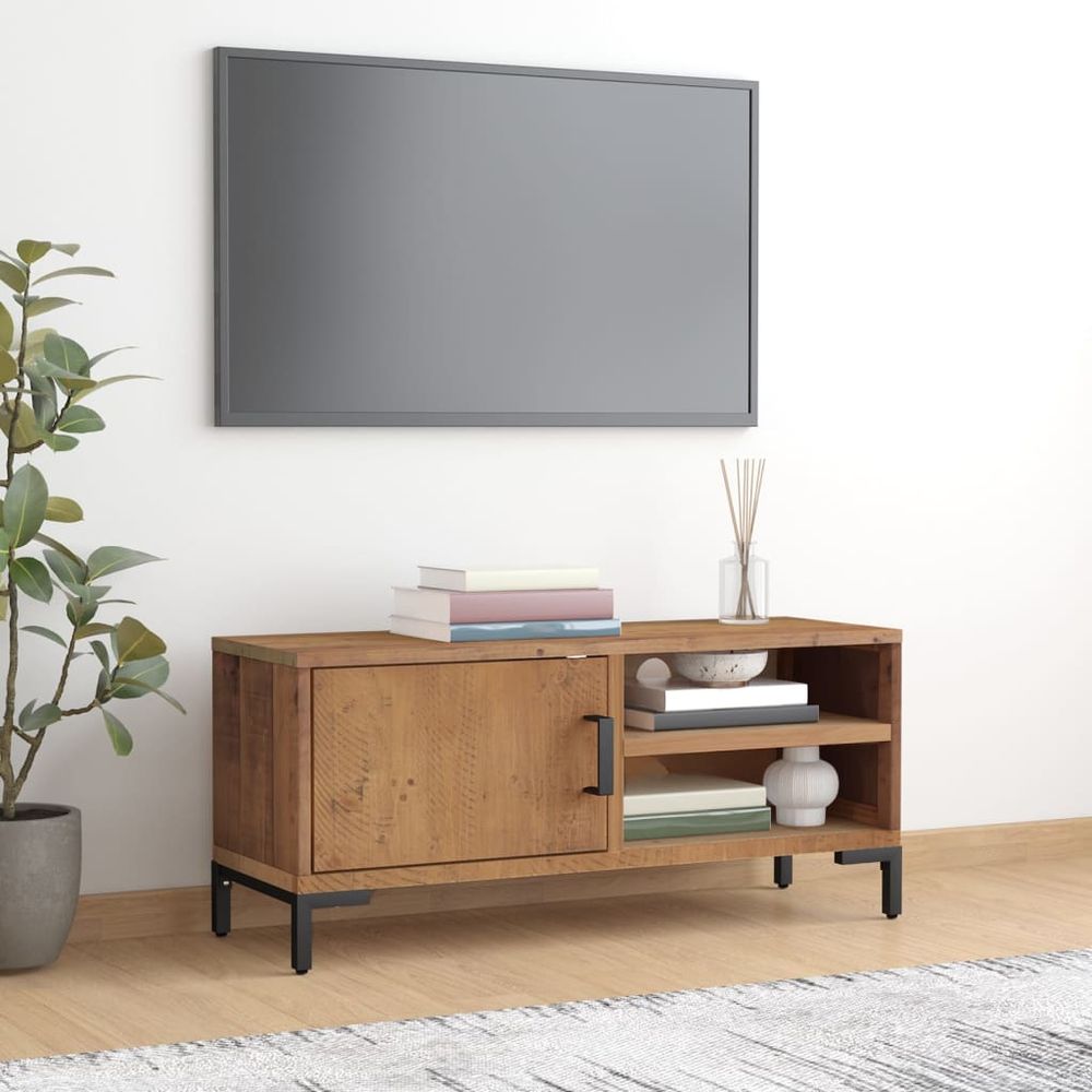 vidaXL TV Cabinet Brown 90x30x40 cm Solid Pinewood S0671109845