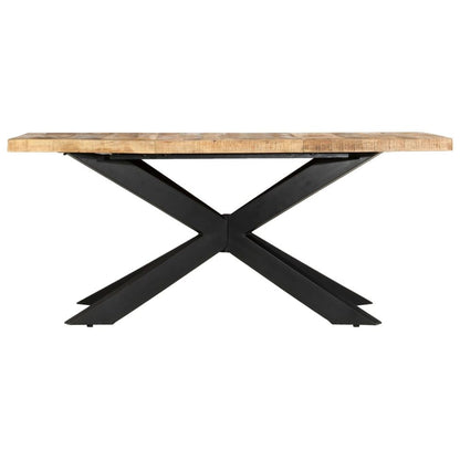 Dining Table 180x90x76 cm Solid Rough Mango Wood V069865025