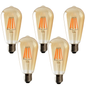 5Pack E27 LED Edison Dimmable Vintage Amber Glass Warm white 2700K Light Bulb, S0671114256