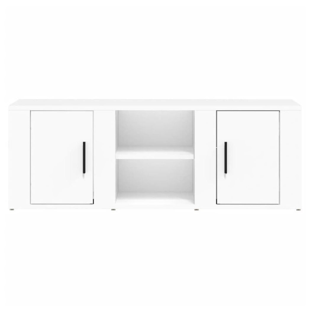 vidaXL TV Cabinet White 100x31.5x35 cm Engineered Wood V0671394828