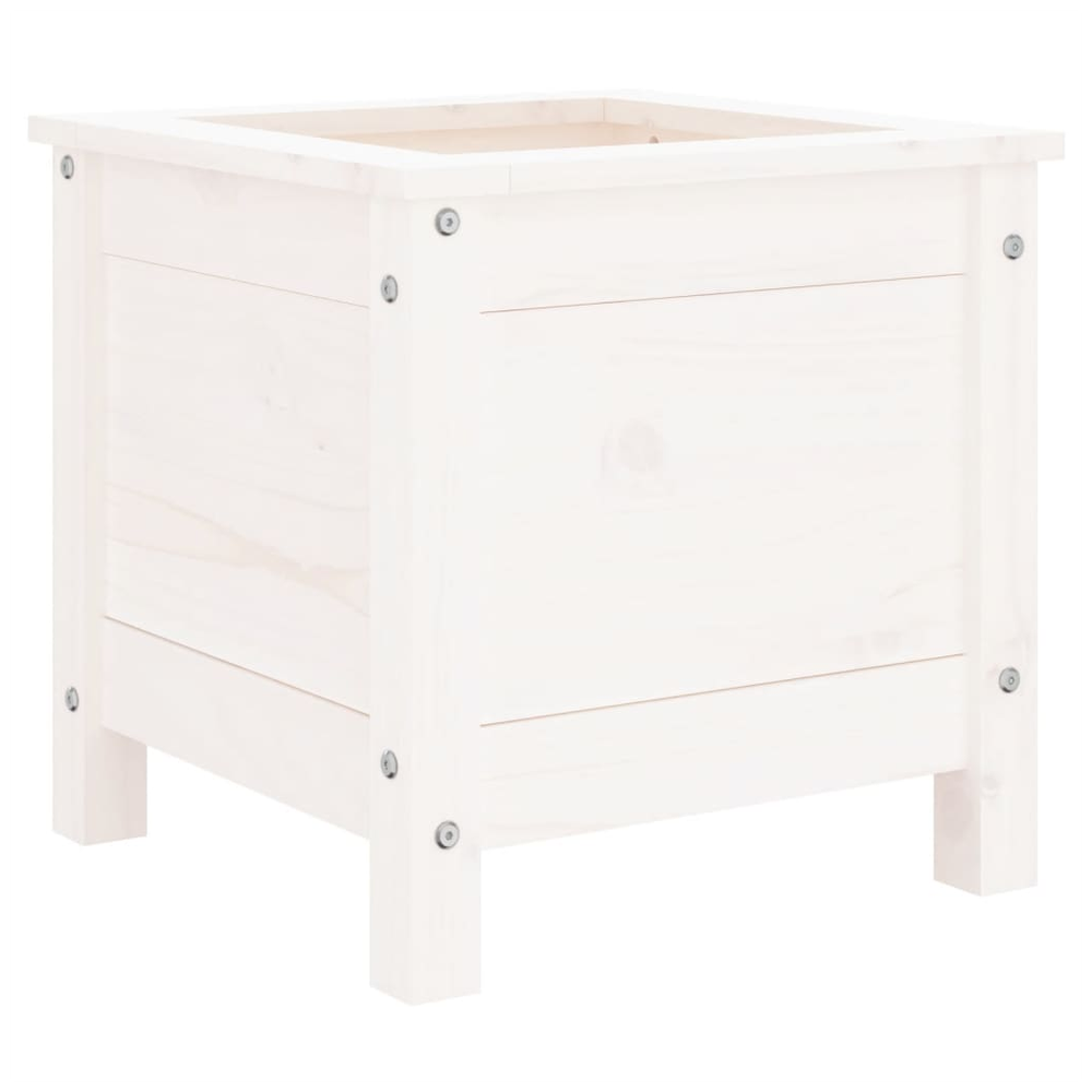 vidaXL Garden Planter White 40x40x39 cm Solid Wood Pine S0671357922