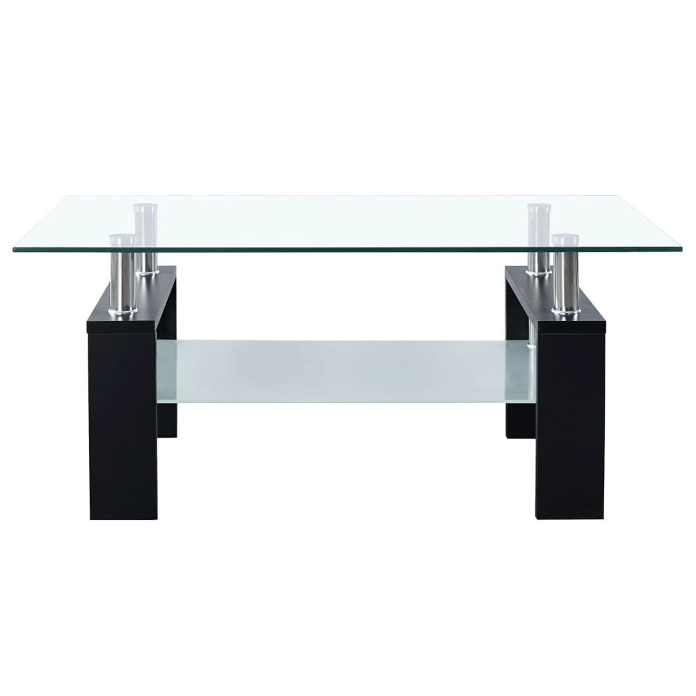 Coffee Table Black and Transparent 95x55x40 cm Tempered Glass V069823969