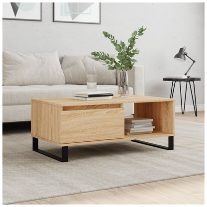 vidaXL Coffee Table Sonoma Oak 90x50x36.5 cm Engineered Wood S0671358943