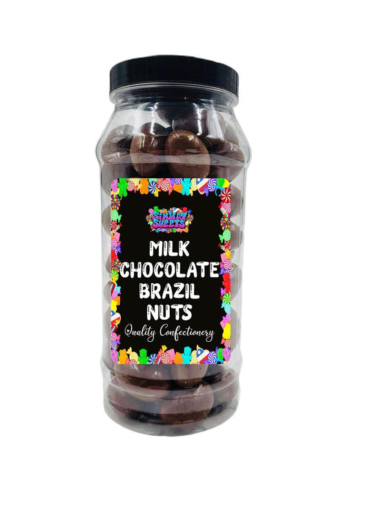 Milk Chocolate Brazil Nuts Choc Brazils Retro Sweets Gift Jar