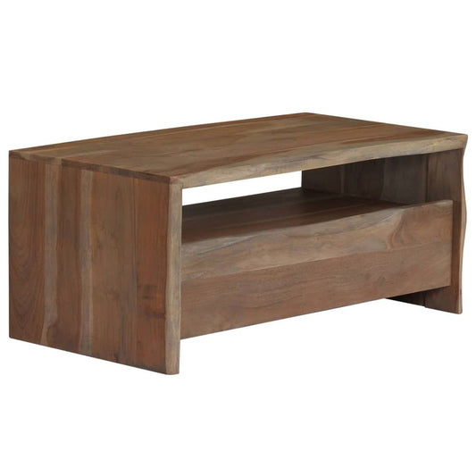 Coffee Table Solid Acacia Wood Live Edges 90x50x40 cm Grey S069791698