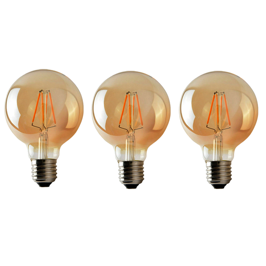 3Pack E27 LED Edison Dimmable Vintage Amber Glass Warm white 2700K Light Bulbs S0671114244