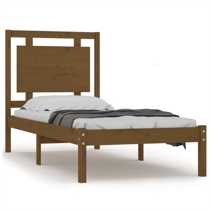 vidaXL Bed Frame Honey Brown Solid Wood 75x190 cm Small Single V0671037933