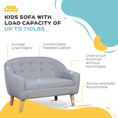 Kids Mini Sofa Children Armchair Seating Chair Bedroom Playroom Furniture Grey S0671347036