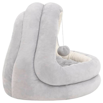 vidaXL Cat Bed 40x40x35 cm Grey and Cream V067939836