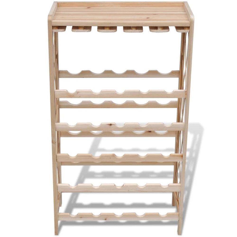 Wine Rack for 25 Bottles Solid Fir Wood S069790514