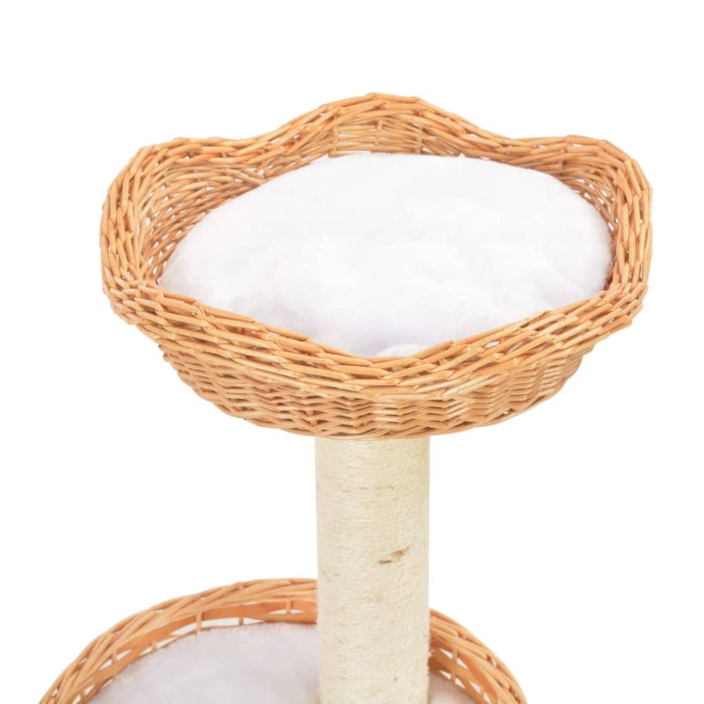 vidaXL Cat Tree with Sisal Scratching Post Natural Willow Wood S069789531