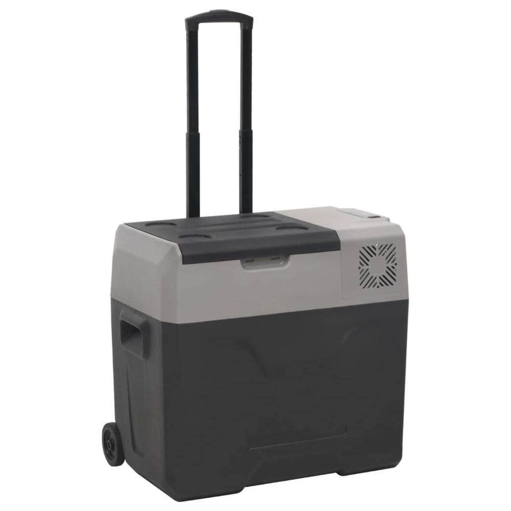 vidaXL Cool Box with Wheel and Handle Black&Grey 30 L Polypropylene S0671211386