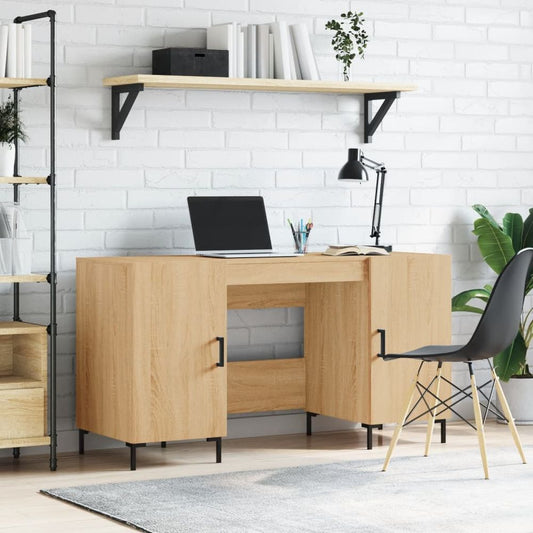 vidaXL Desk Sonoma Oak 140x50x75 cm Engineered Wood S0671256840