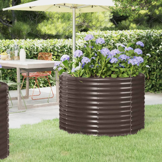 vidaXL Garden Raised Bed Powder-coated Steel 100x100x68 cm Brown S0671019064