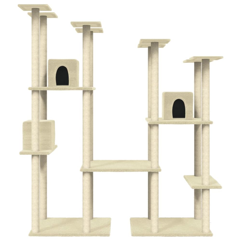 vidaXL Cat Tree with Sisal Scratching Posts Cream 174 cm V0671023115