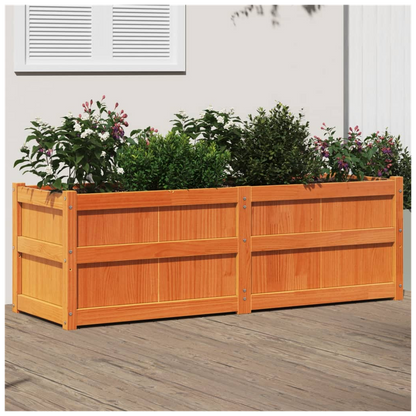 vidaXL Garden Planter Wax Brown 150x50x50 cm Solid Wood Pine S0671394882