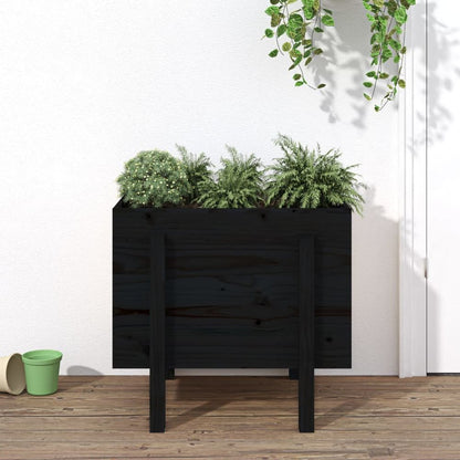 vidaXL Garden Planter Black 62x50x57 cm Solid Wood Pine S0671358006