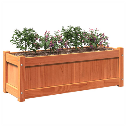 vidaXL Garden Planter Wax Brown 90x31x31 cm Solid Wood Pine S0671394901