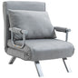 Sofa Bed Foldable Portable Armchair Sleeper Lounge Pillow Light Grey S0671079775